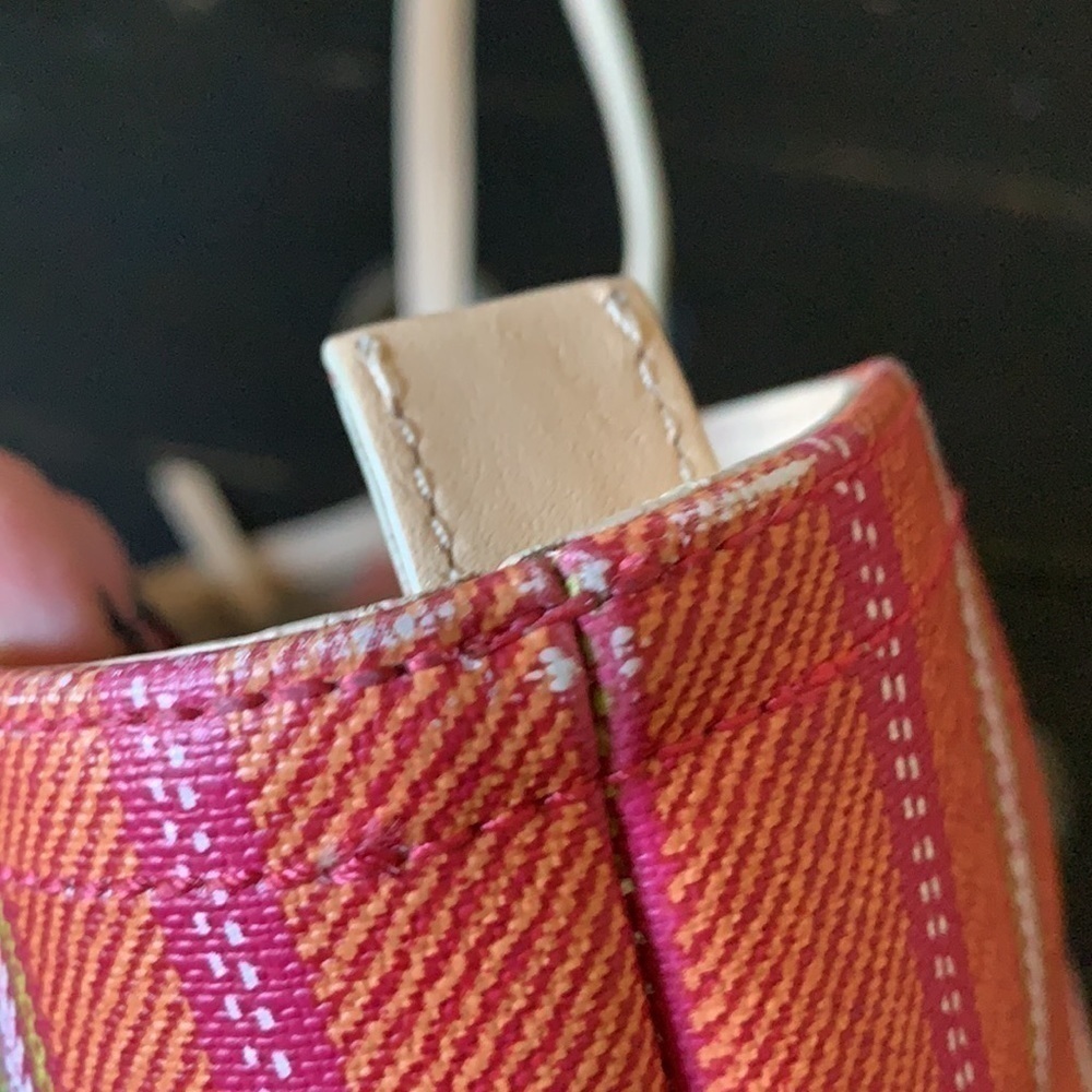 Coach Legacy Weekend Ticking Stripe PVC Zip Tote - Picture 15 of 16